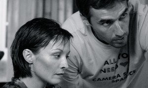 Olivia Hurtado y Rubén Prieto durante el rodaje de Una historia de amor